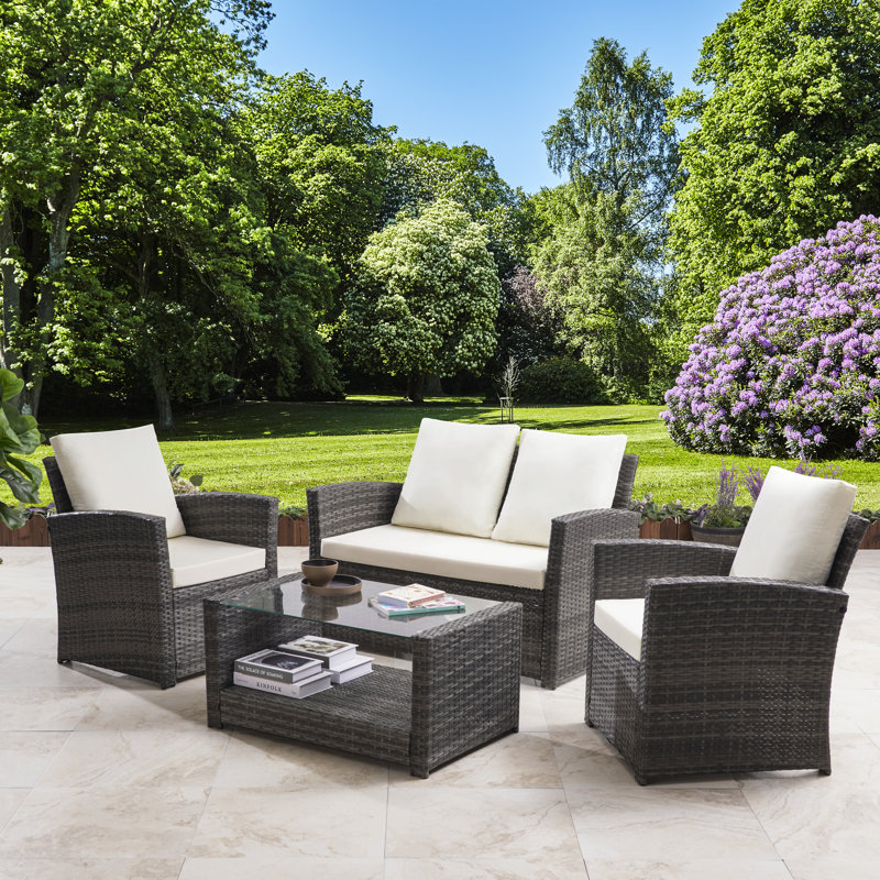 Garten Living 4Sitzer LoungeSet Mccardle aus Polyrattan mit Polster